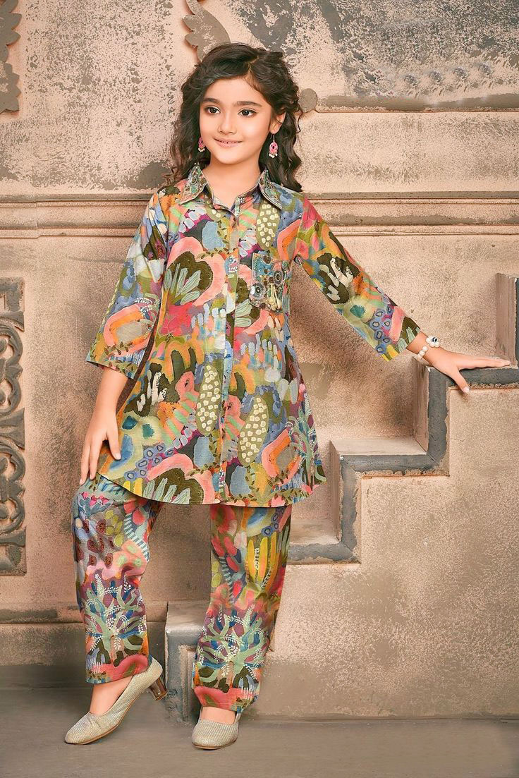 beautiful trending Dress Winter Friendly Kids Girls Co Ords Sets 1953