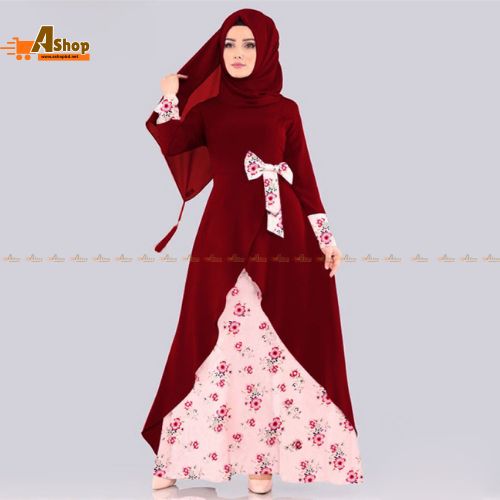 Printed hijab Burka Borkha Alex With Linen B_463