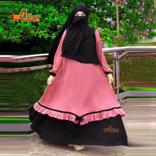 Stylish Dubai Charry Fabric New Abaya Set Borkha for women With Hijab Niqab (Total 3 Pcs ) B_625