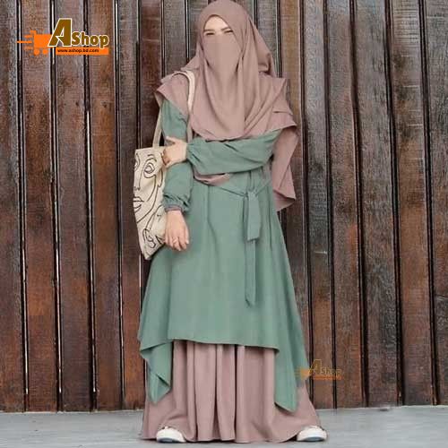 Irani queen Stylish abaya, (hijab, niqab ,Skirt & Burkha) Borkha Dubai Charry Black contrast 456