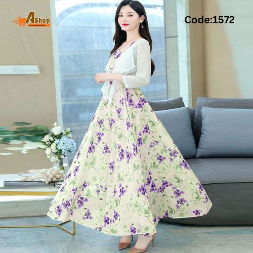 Stylish Elegant Sleeveless Floor Torch Long Gown Koti Style Long Kurti 1572