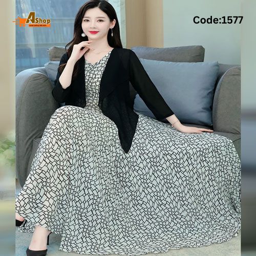 Stylish Elegant Sleeveless Floor Torch Long Gown Koti Style Long Kurti Black Georgette Koti 1577